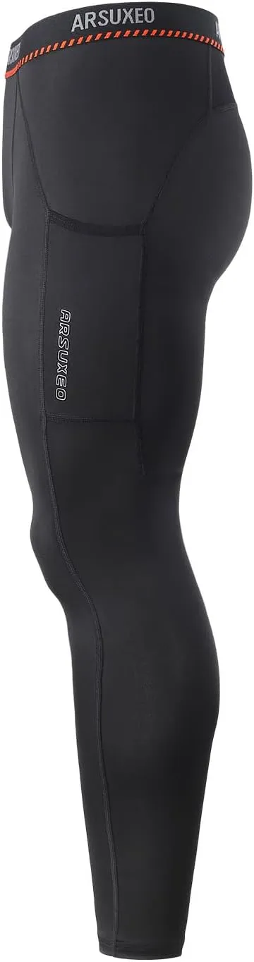 ARSUXEO Men's Compression Tights Running Pants Baselayer Legging K3