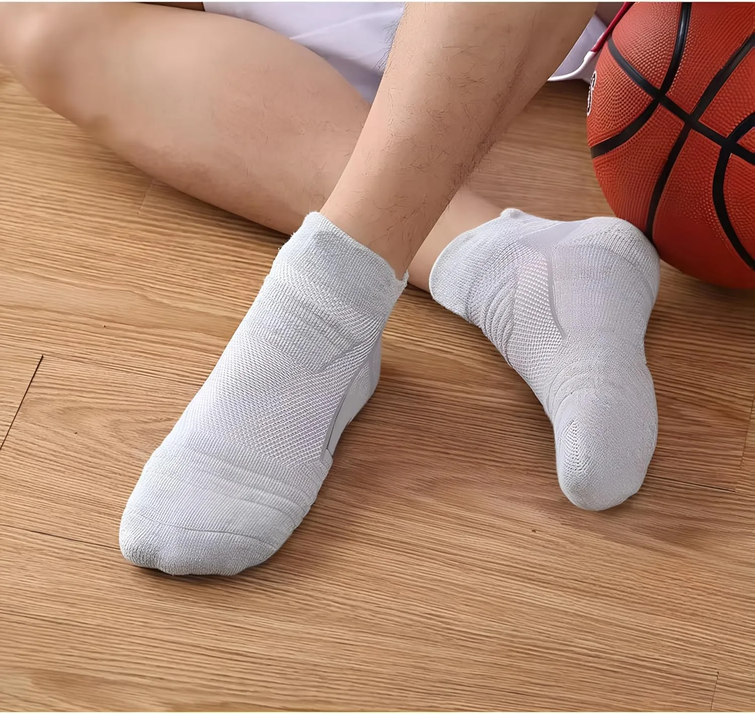Athletic Running Ankle Socks, Compression Short Anti-slid Cushioned Breathable Low Cut Sports Socks for Men Women, 3 Pairs