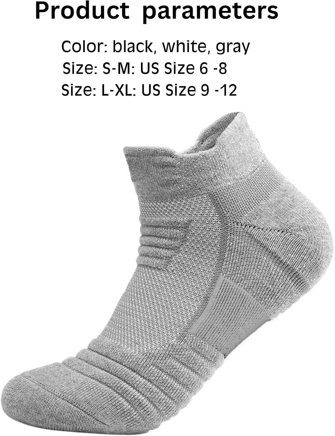 Athletic Running Ankle Socks, Compression Short Anti-slid Cushioned Breathable Low Cut Sports Socks for Men Women, 3 Pairs