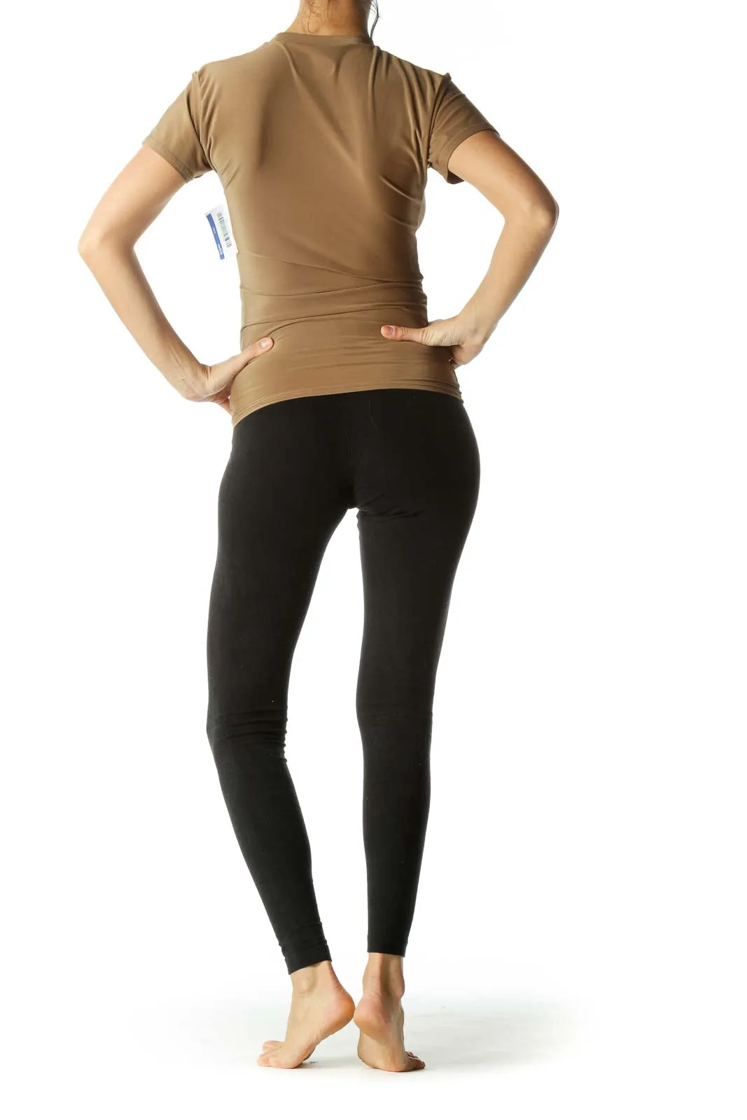 Brown Lightweight Logo Sporty Top