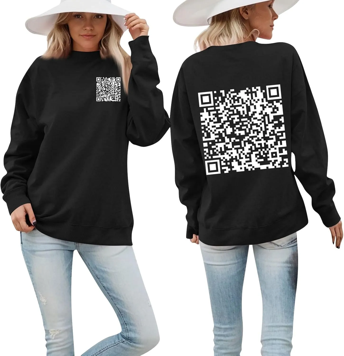 Funny Fu Qr Code Sweatshirts For Men And Women Fuck You Qr Code Hoodie Unisex With Humorous Hidden Message T Shirts