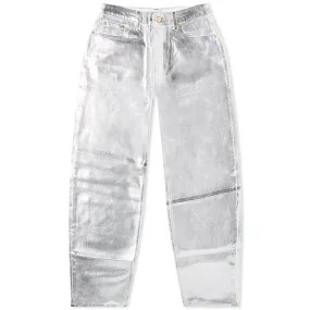Ganni Foil Denim Stary Jeans, Bright White