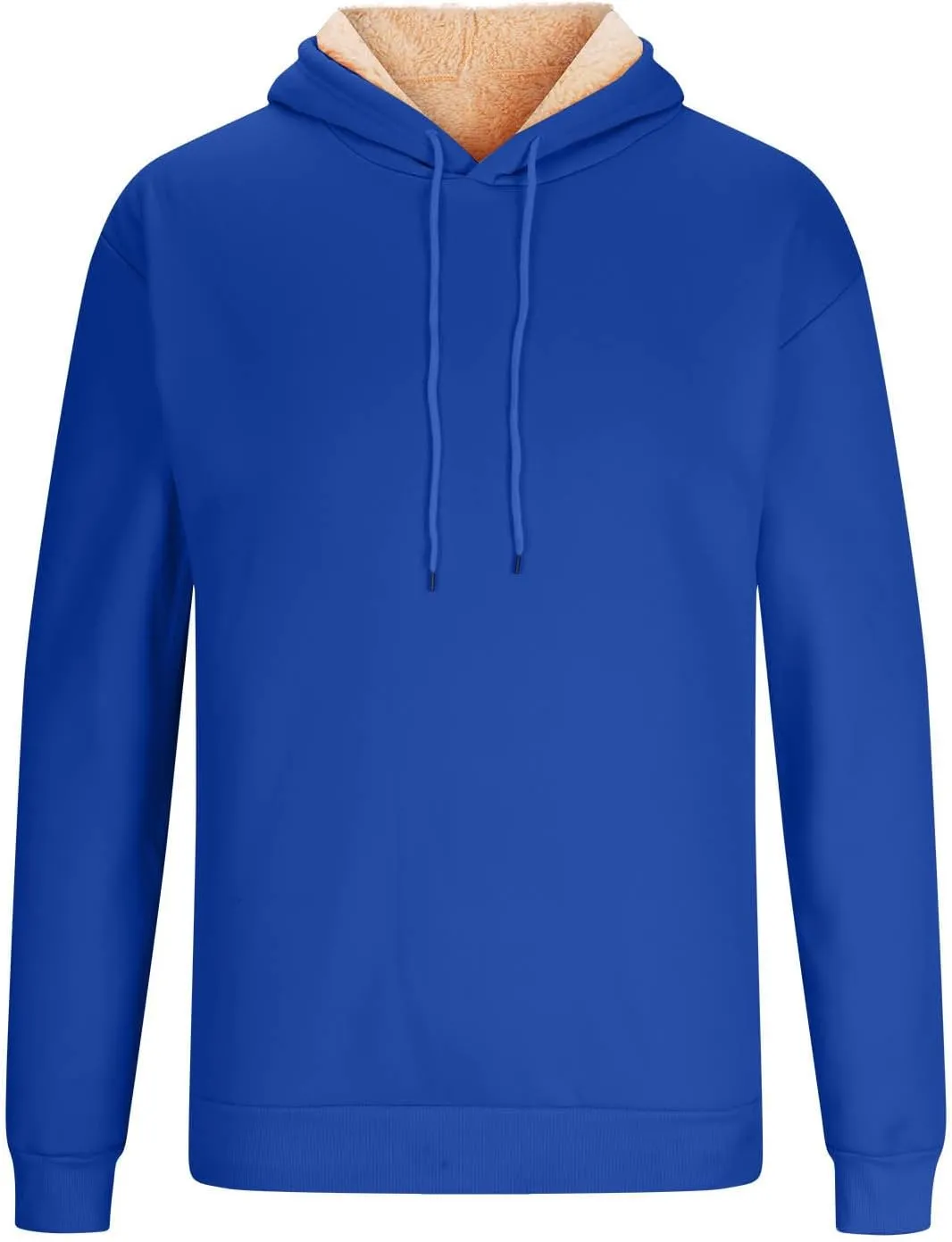 Hoodies for Men Long Sleeve Fashion Sherpa Fleece Lined Hoodies Winter Warm Thick Pullover Hooded Sweatshirt