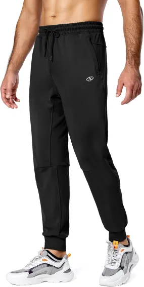 Hugut Men's Sweatpants Lightweight with Zipper Pockets Tapered Joggers Athletic Track Pants for Workout Running Training