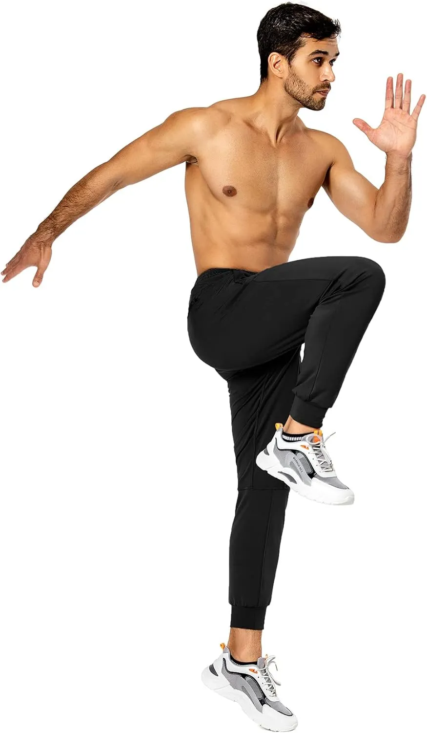 Hugut Men's Sweatpants Lightweight with Zipper Pockets Tapered Joggers Athletic Track Pants for Workout Running Training