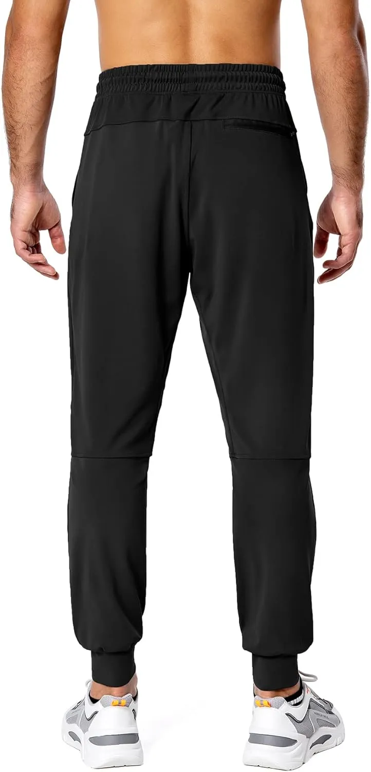Hugut Men's Sweatpants Lightweight with Zipper Pockets Tapered Joggers Athletic Track Pants for Workout Running Training