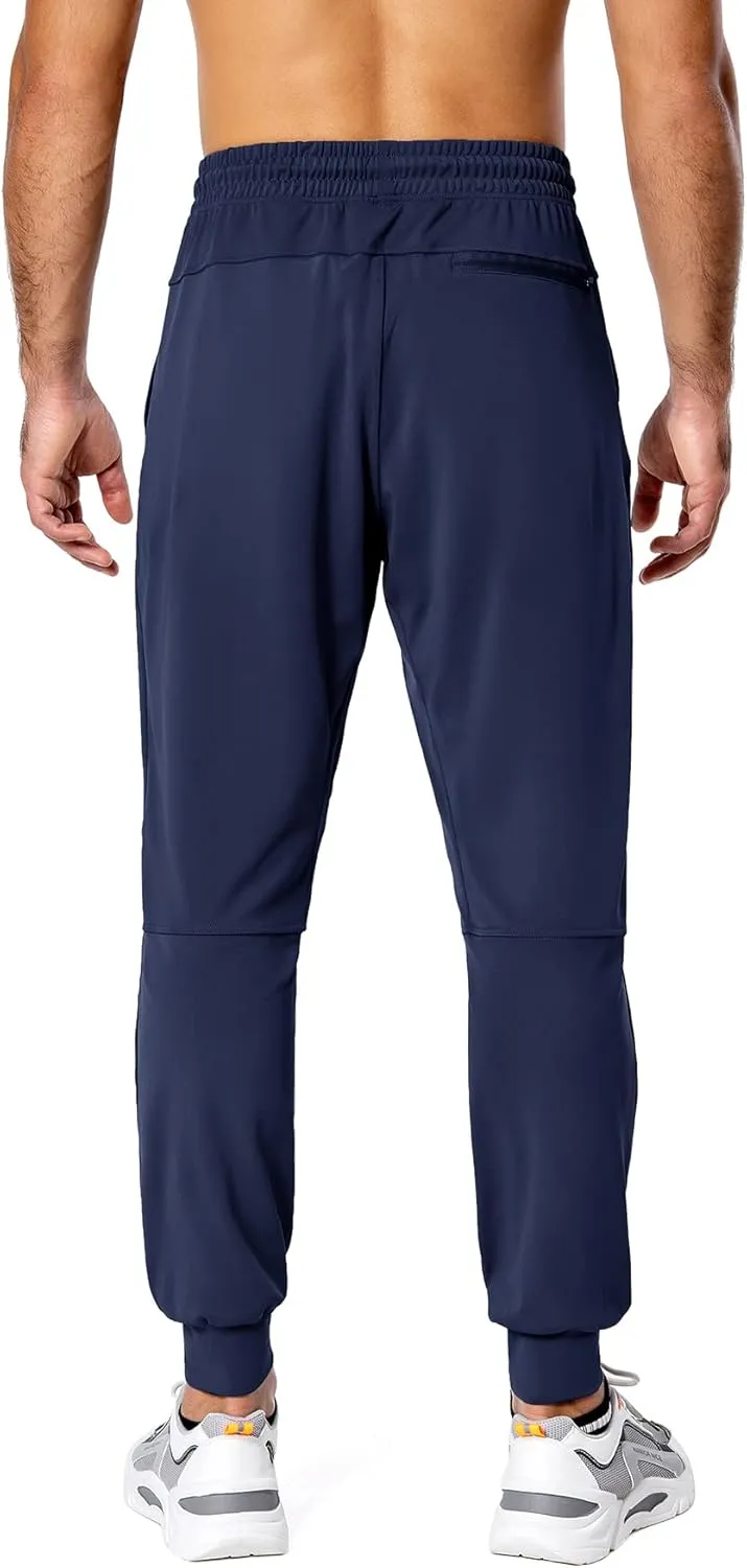 Hugut Men's Sweatpants Lightweight with Zipper Pockets Tapered Joggers Athletic Track Pants for Workout Running Training
