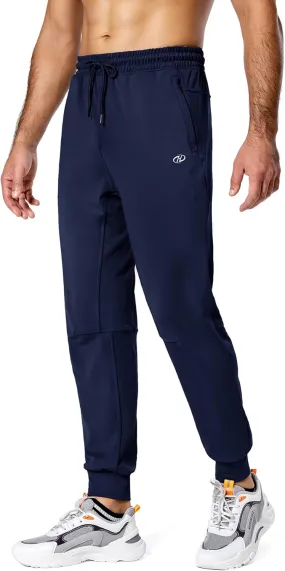 Hugut Men's Sweatpants Lightweight with Zipper Pockets Tapered Joggers Athletic Track Pants for Workout Running Training