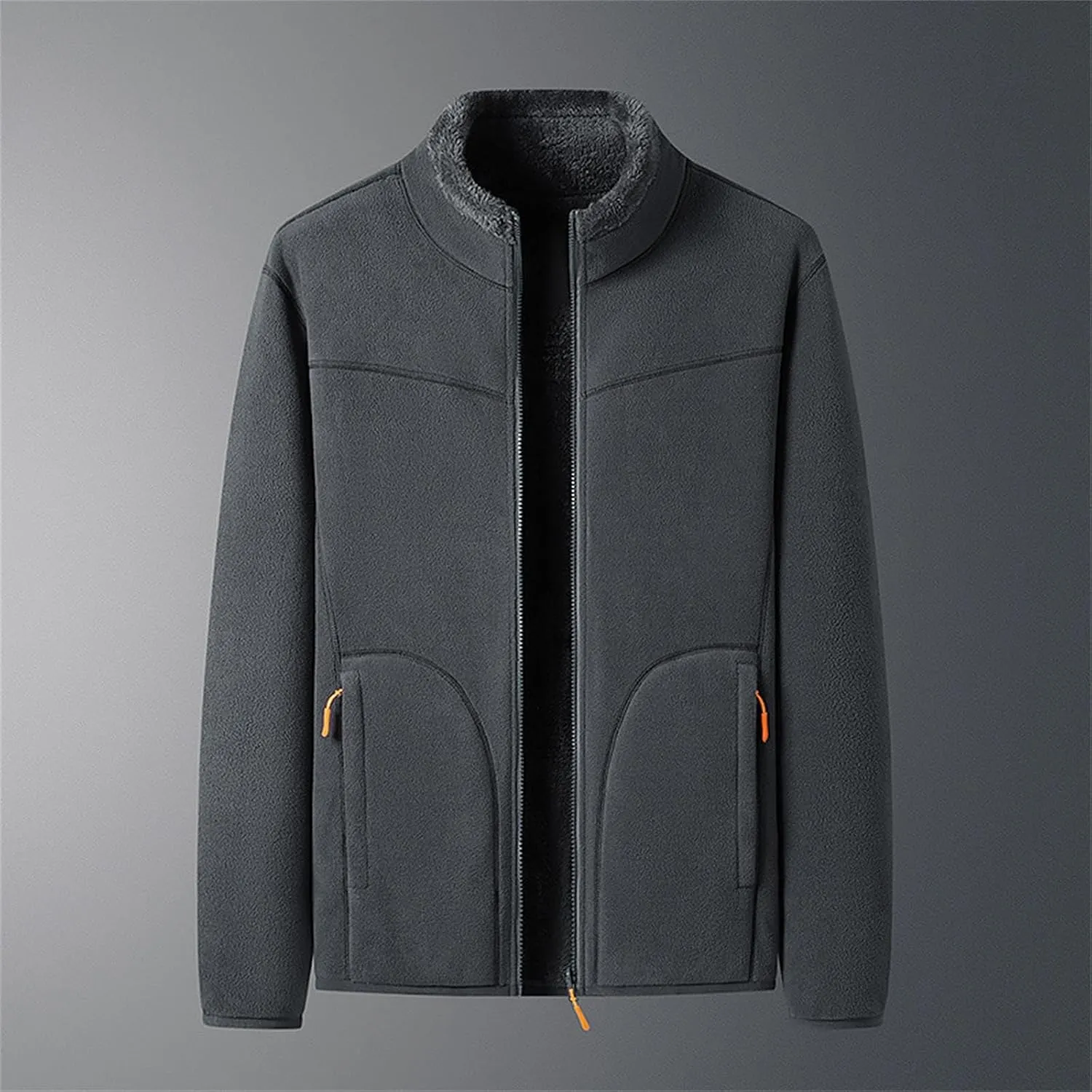 Jackets for Men/Women Fashion Mink Velvet Thickened Warm Winter Coats Open Front Full Zip Fur Stand Collar Casual Outwear
