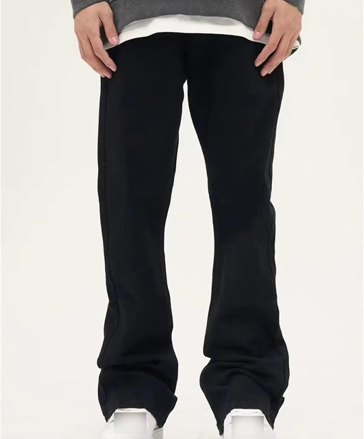 JEsilunmaMY Men's Wash Distressed Denim Pants Relaxed Fit Straight Leg Jeans Trousers Retro Fashion Comfort Baggy Jeans