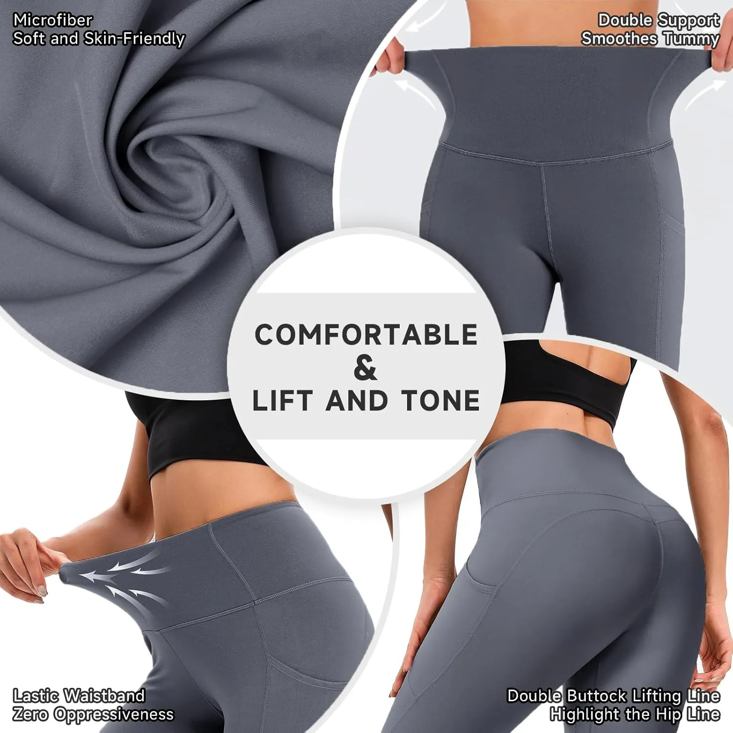 Leggings for Women, Upgraded High Waist Capri Yoga Leggings Workout Running Tummy with Pockets for Women