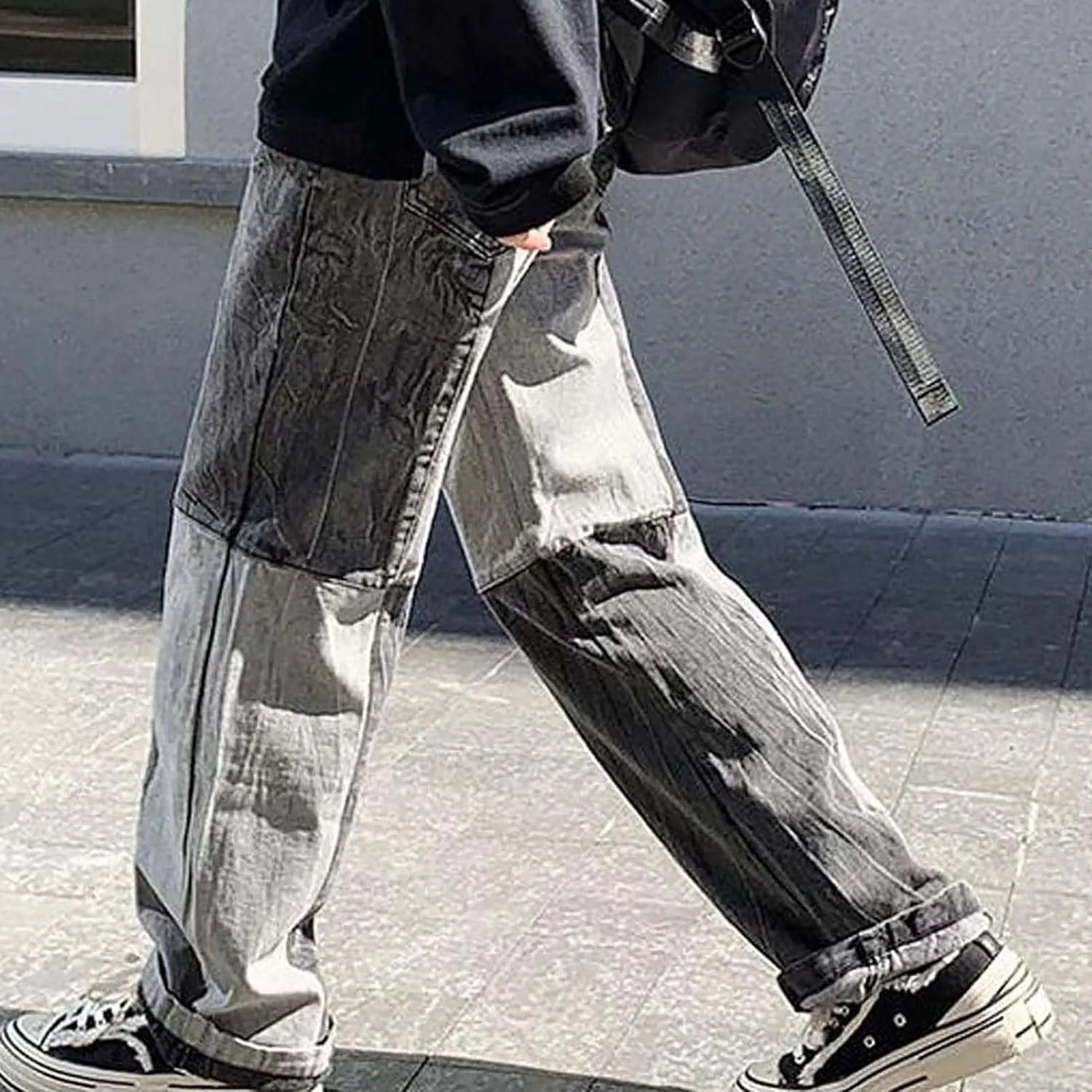Mens Jeans Loose Fit Baggy Jeans Straight Wide Leg Denim Pants Relaxed Fit Trousers Hip Hop Streetwear
