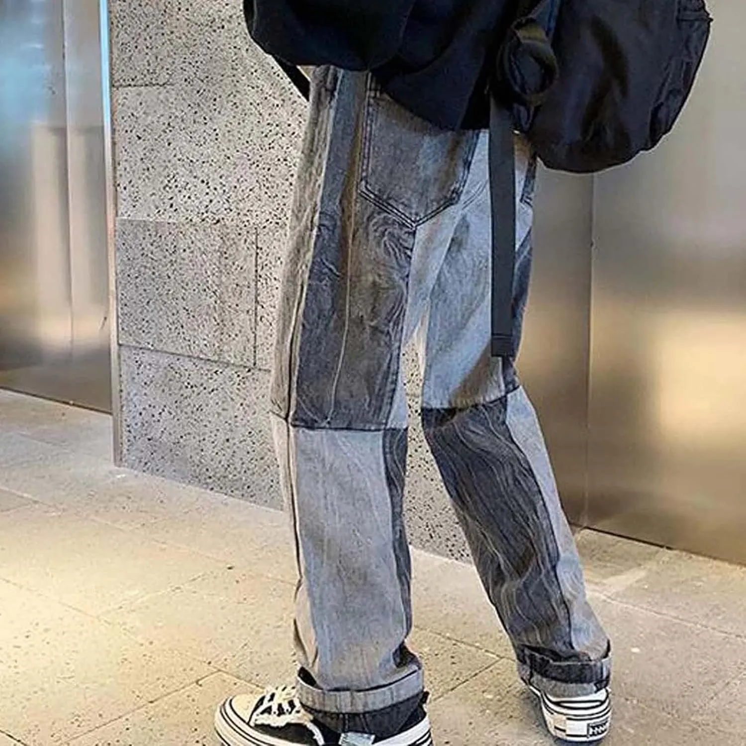 Mens Jeans Loose Fit Baggy Jeans Straight Wide Leg Denim Pants Relaxed Fit Trousers Hip Hop Streetwear