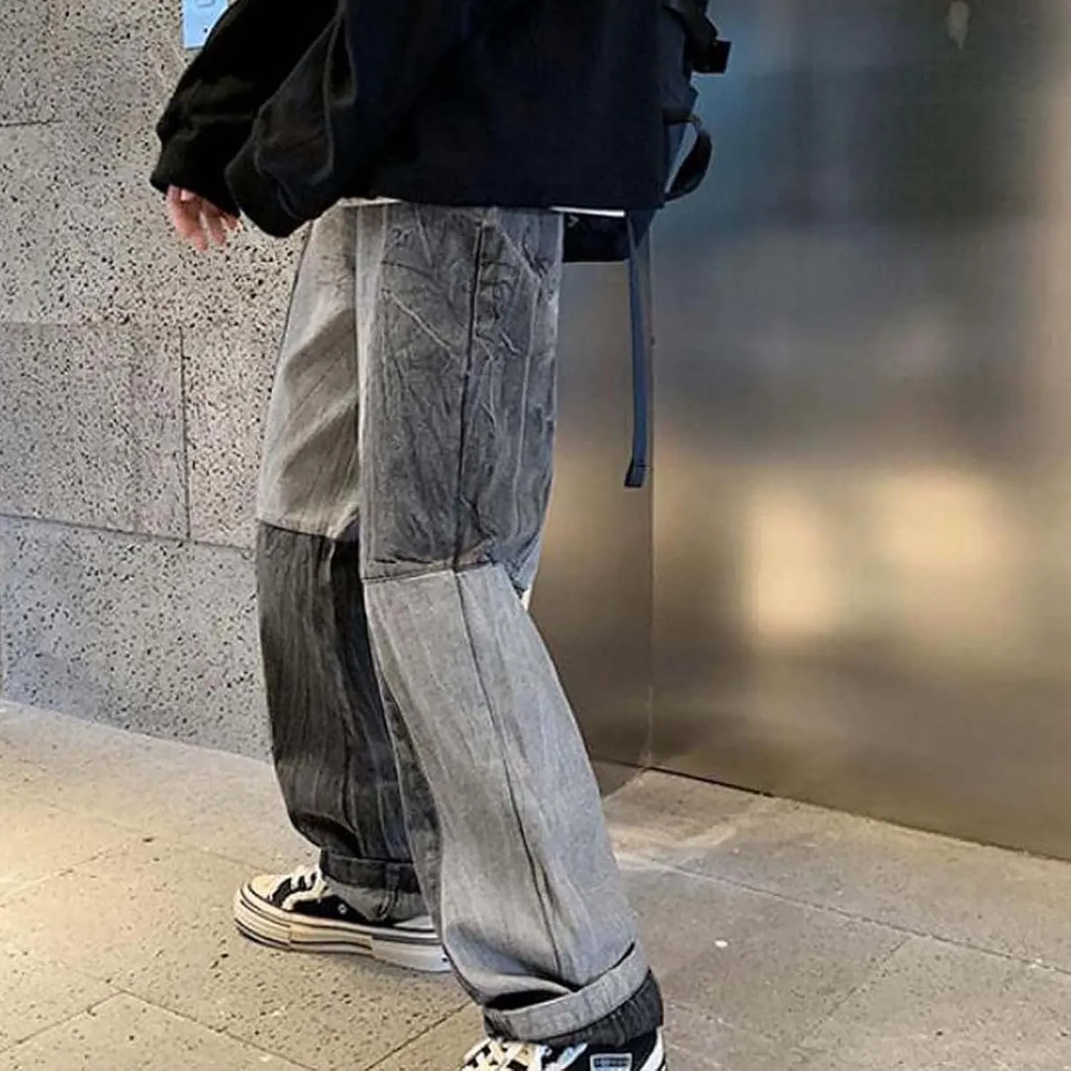 Mens Jeans Loose Fit Baggy Jeans Straight Wide Leg Denim Pants Relaxed Fit Trousers Hip Hop Streetwear