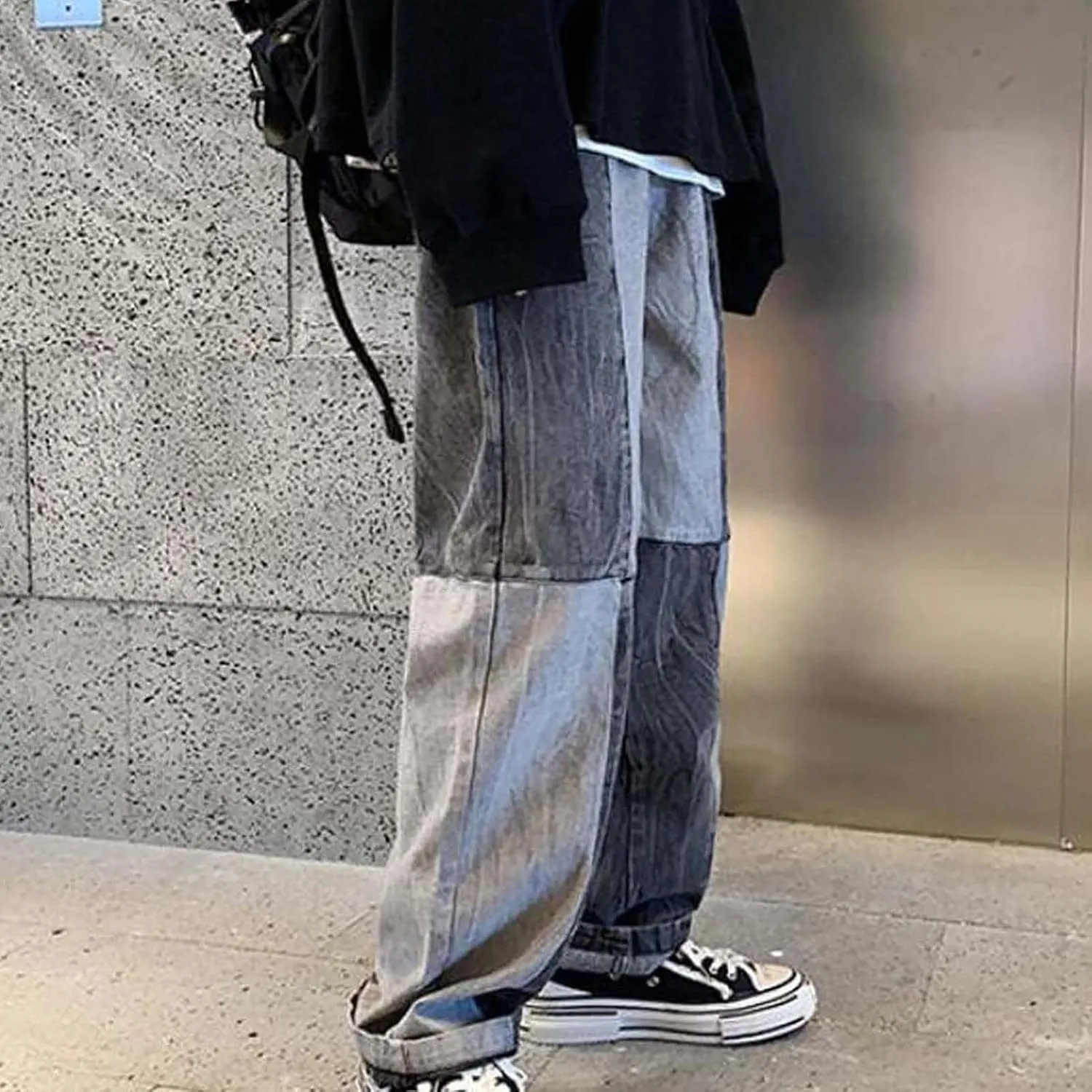 Mens Jeans Loose Fit Baggy Jeans Straight Wide Leg Denim Pants Relaxed Fit Trousers Hip Hop Streetwear