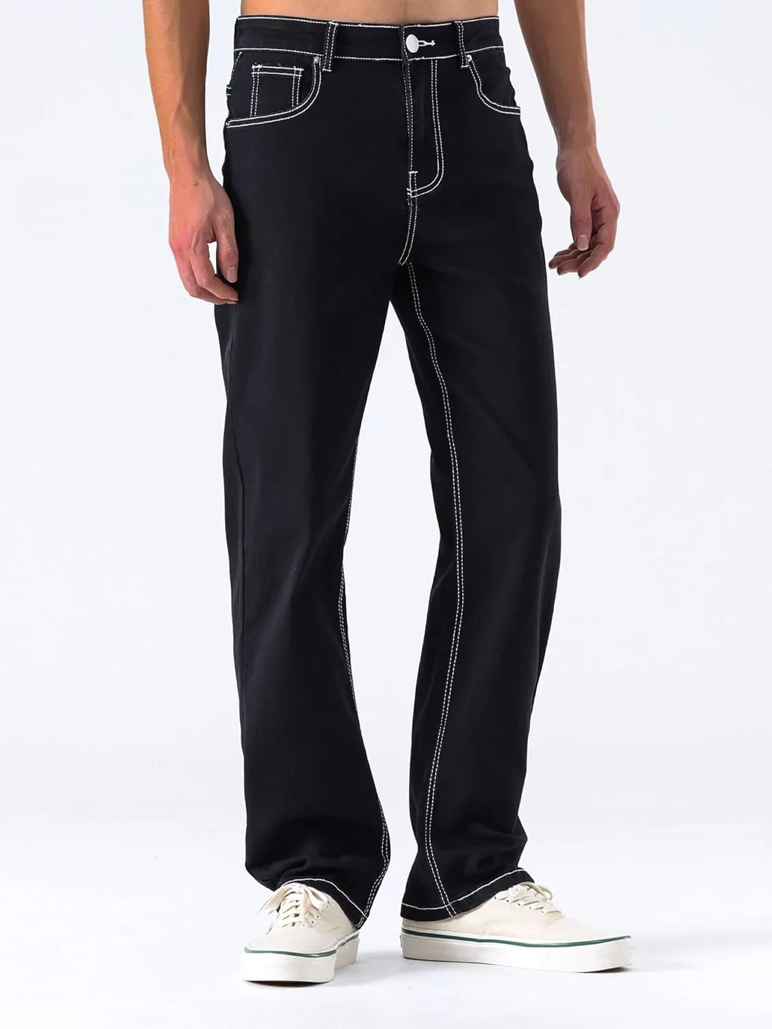 Men's Relaxed Fit Straight Leg Jeans Comfort Flex Waist Classic 5-Pocket All Seasons Casual Denim Jeans