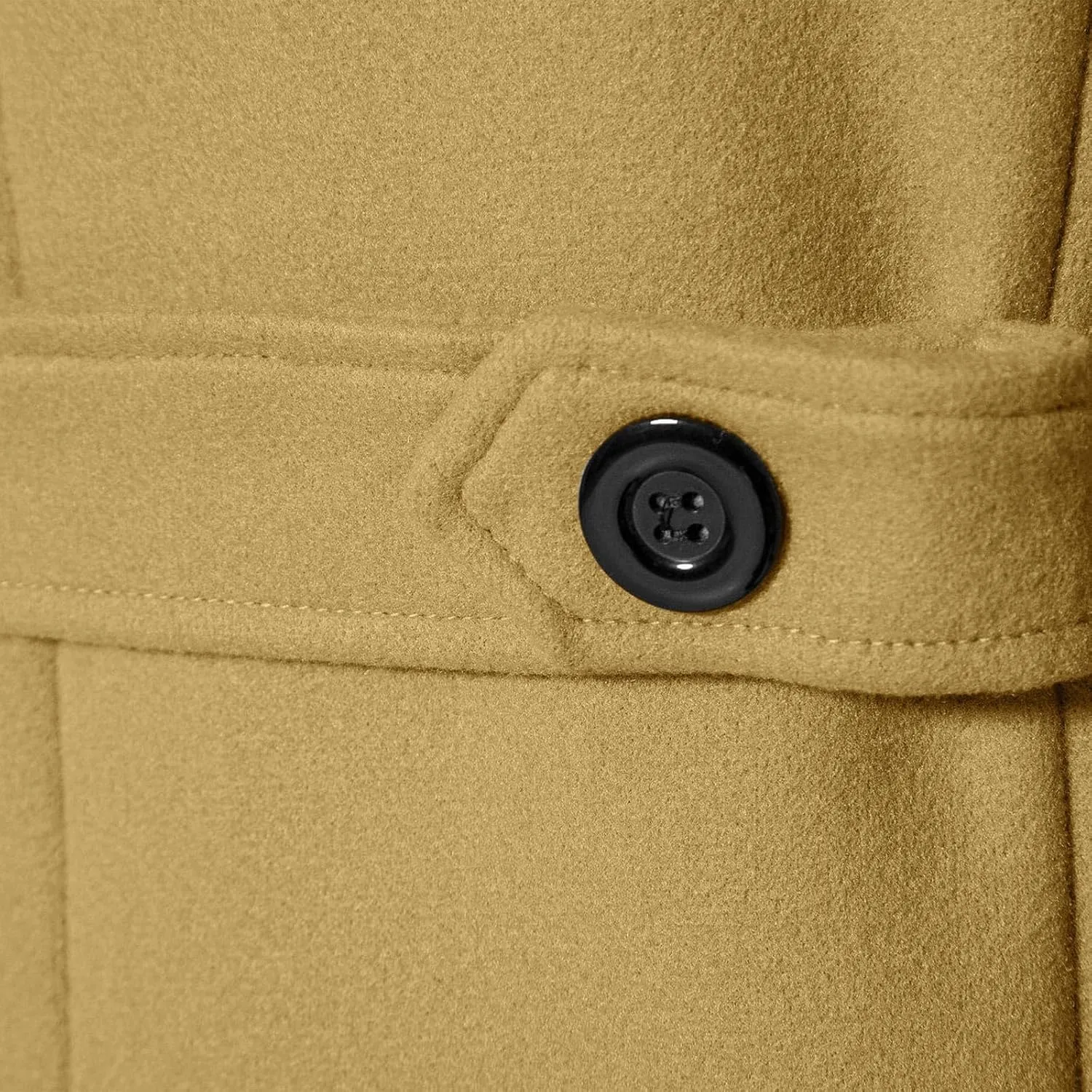Mens Trench Coat Slim Fit Double Notched Lapel Collar Pea Coat Winter Wool Blend Overcoat Long Elegant Peacoat