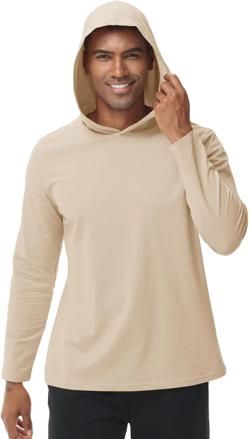 Muscle Killer Men's Workout Long Sleeve Hooded Fishing Shirts Dry Fit Hoodie Active Running