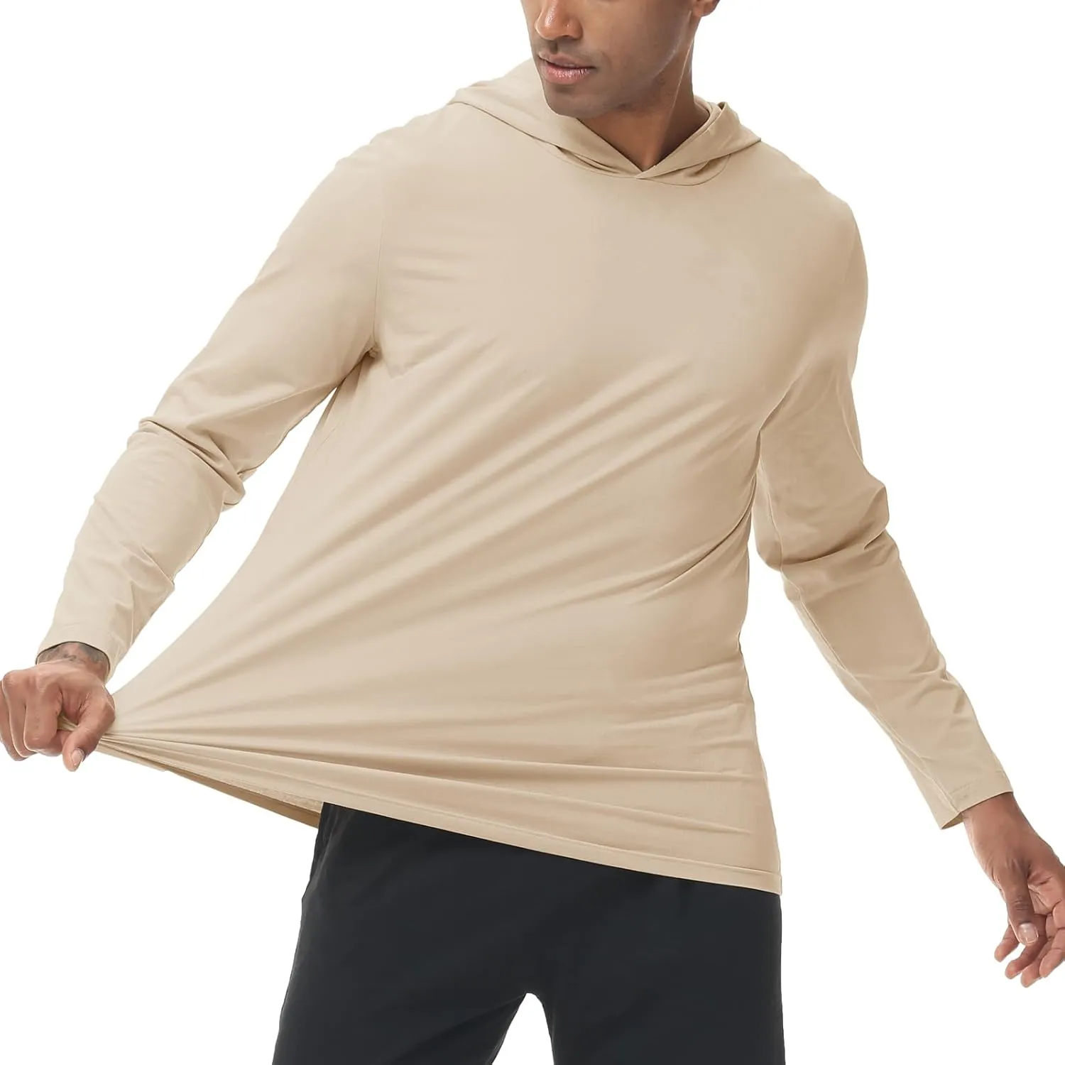 Muscle Killer Men's Workout Long Sleeve Hooded Fishing Shirts Dry Fit Hoodie Active Running