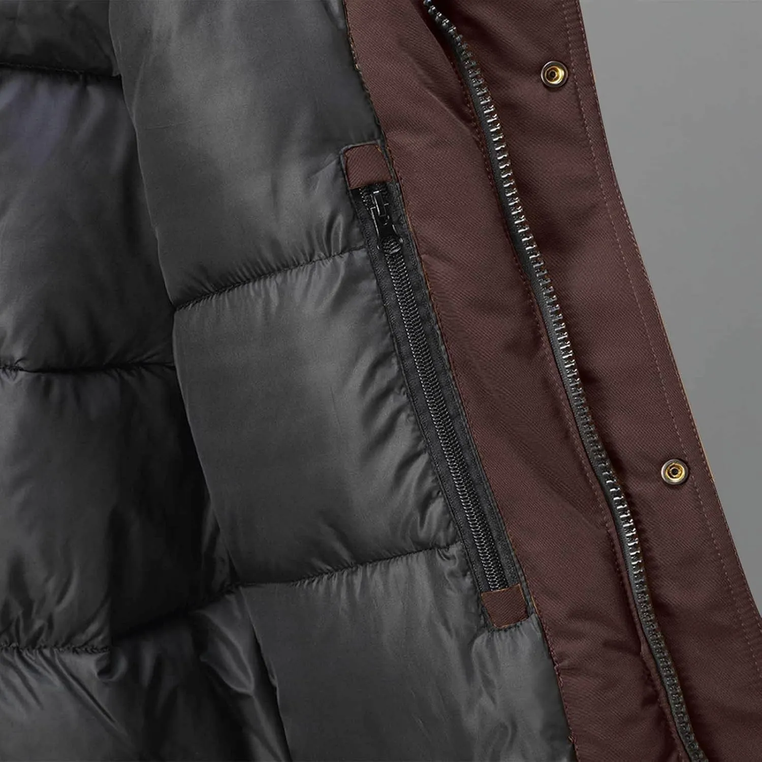 Parka Jacket Men Windproof Puffer Jacket Hooded Down Coat Plus Size Ski Jacket Padded Quilted Jacket Warm Winter Coats