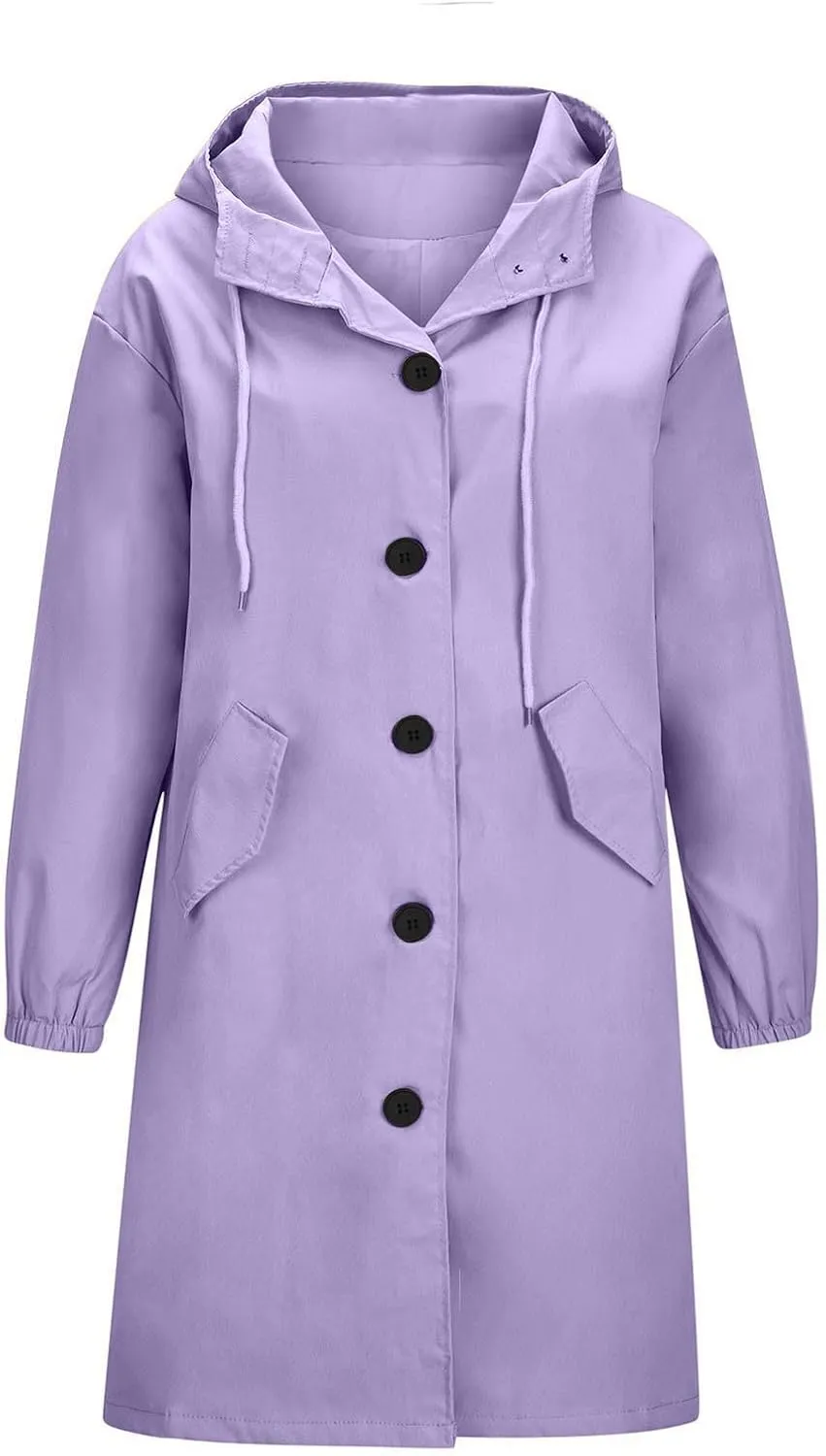 TARIENDY Rain Jacket for Women Trendy 2025 Hooded Windbreaker Lightweight Raincoat Outdoor Hiking Sportswear Travel Jacket
