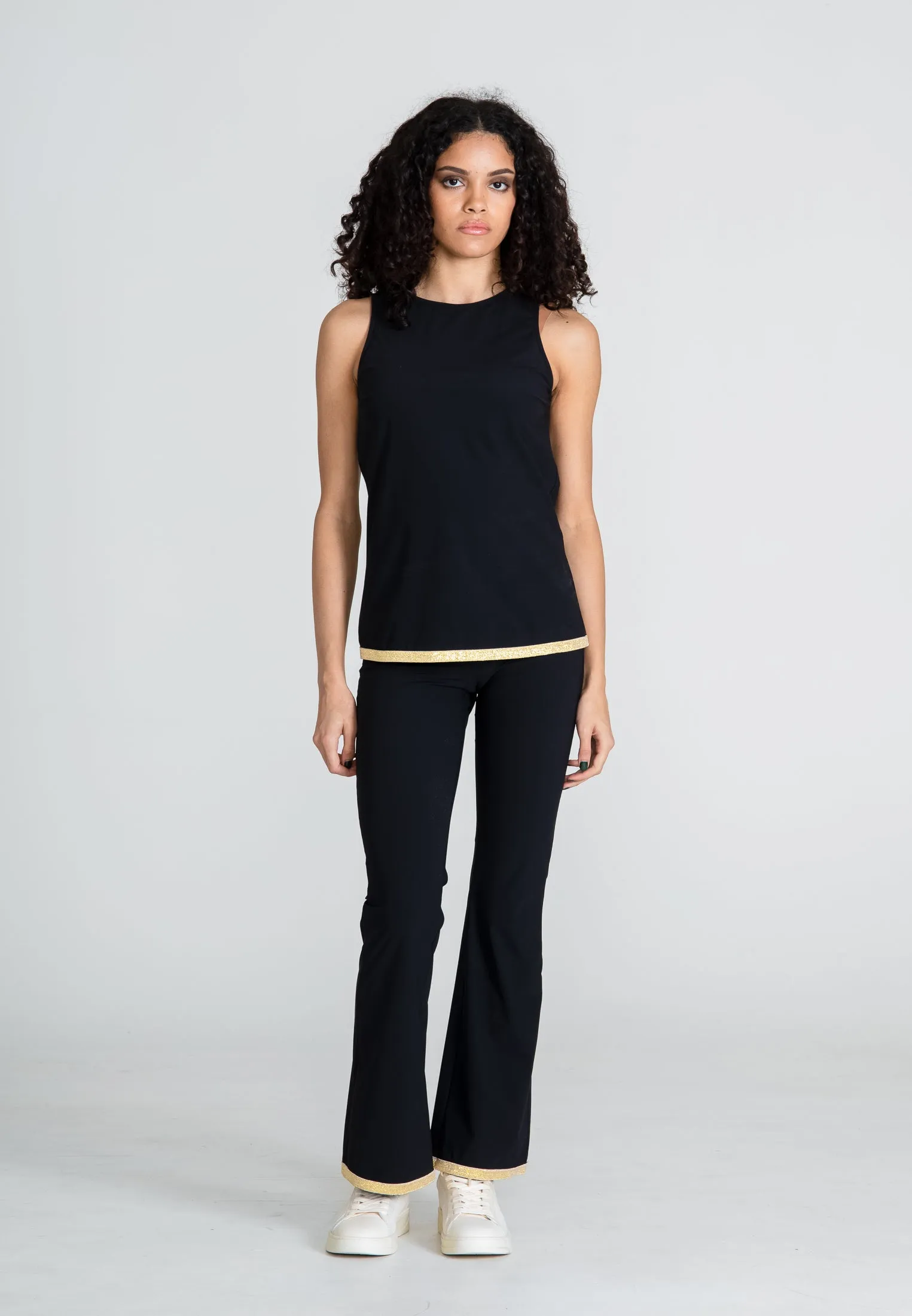 The Bootcut Sport Pants Gold - Black Opaque