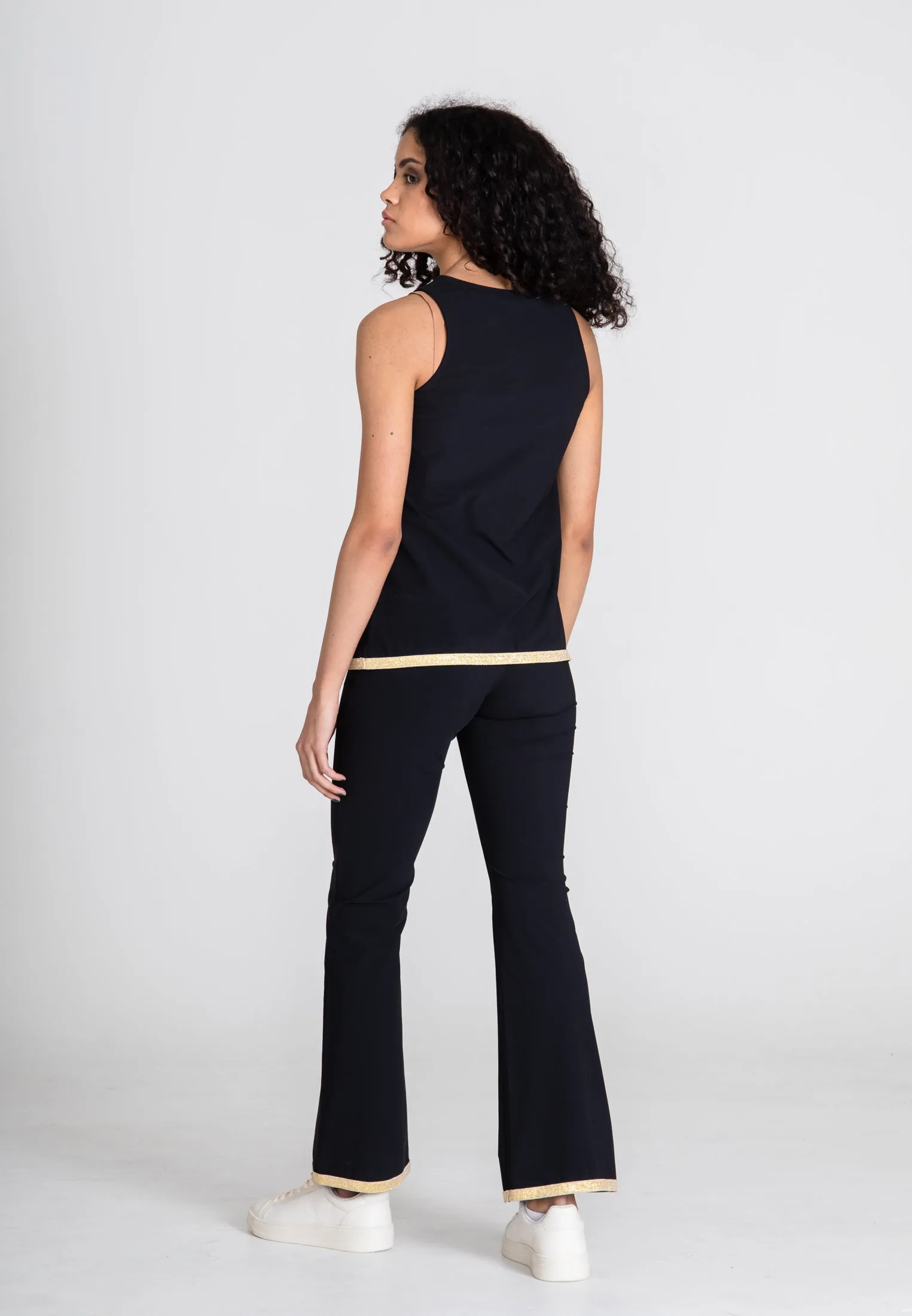 The Bootcut Sport Pants Gold - Black Opaque