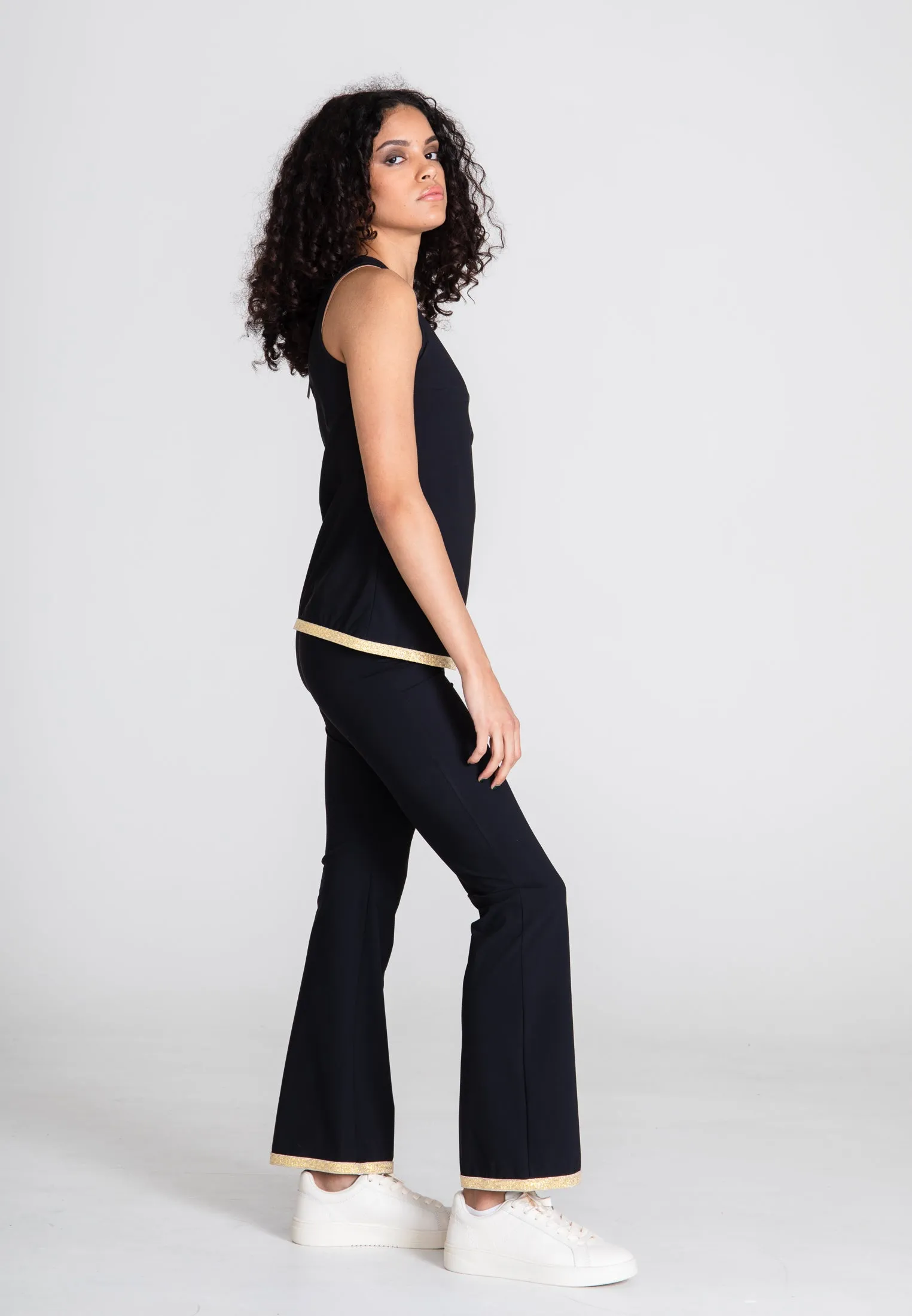 The Bootcut Sport Pants Gold - Black Opaque