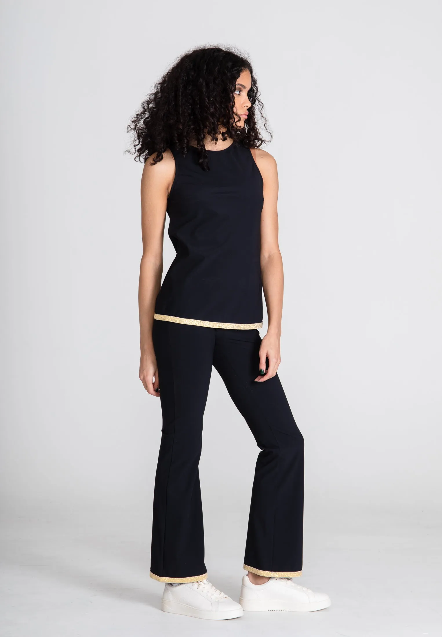 The Bootcut Sport Pants Gold - Black Opaque