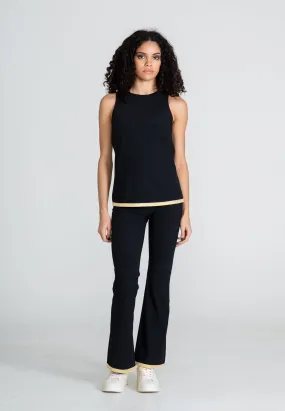 The Bootcut Sport Pants Gold - Black Opaque