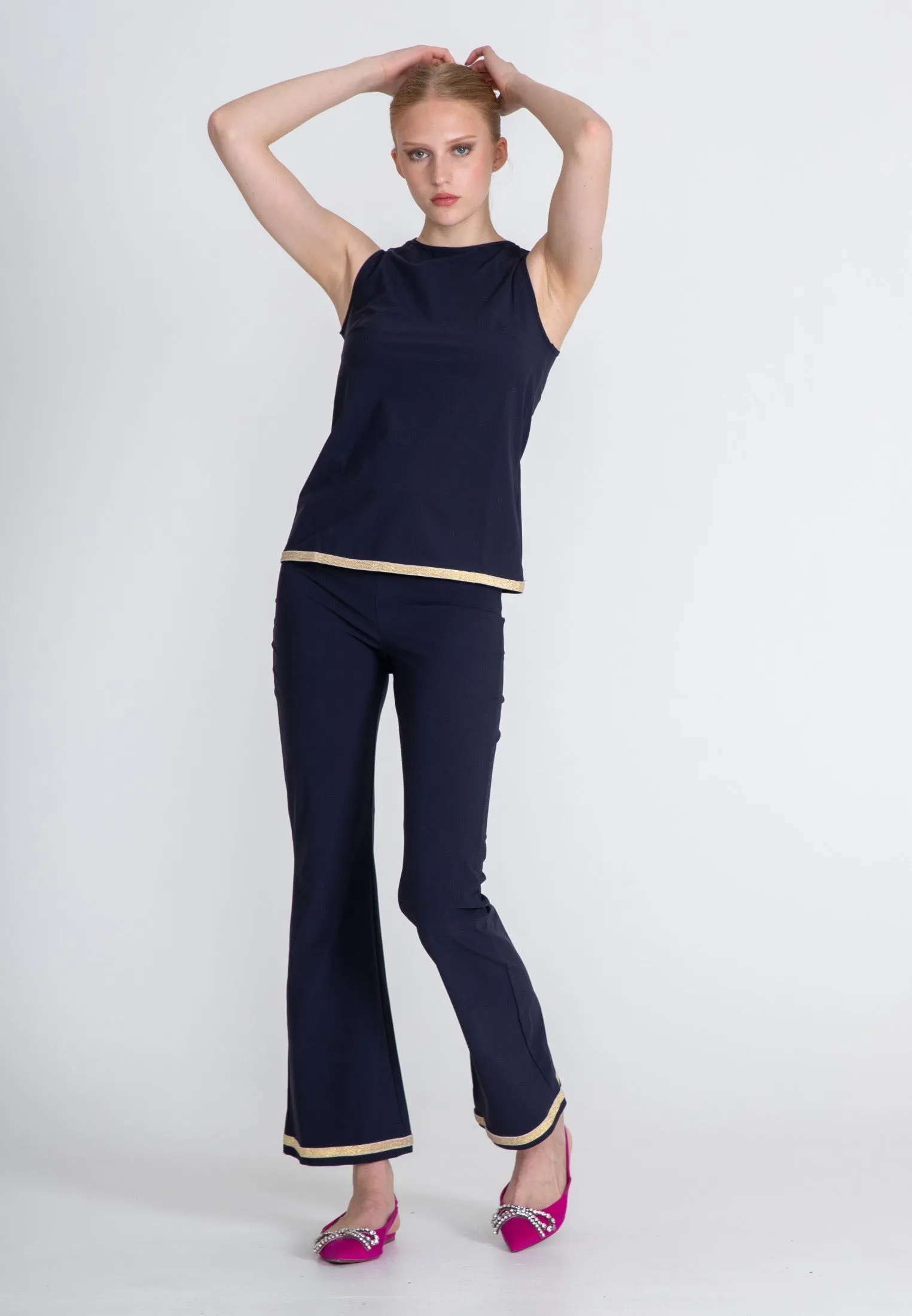 The Bootcut Sport Pants Gold - Blue Opaque