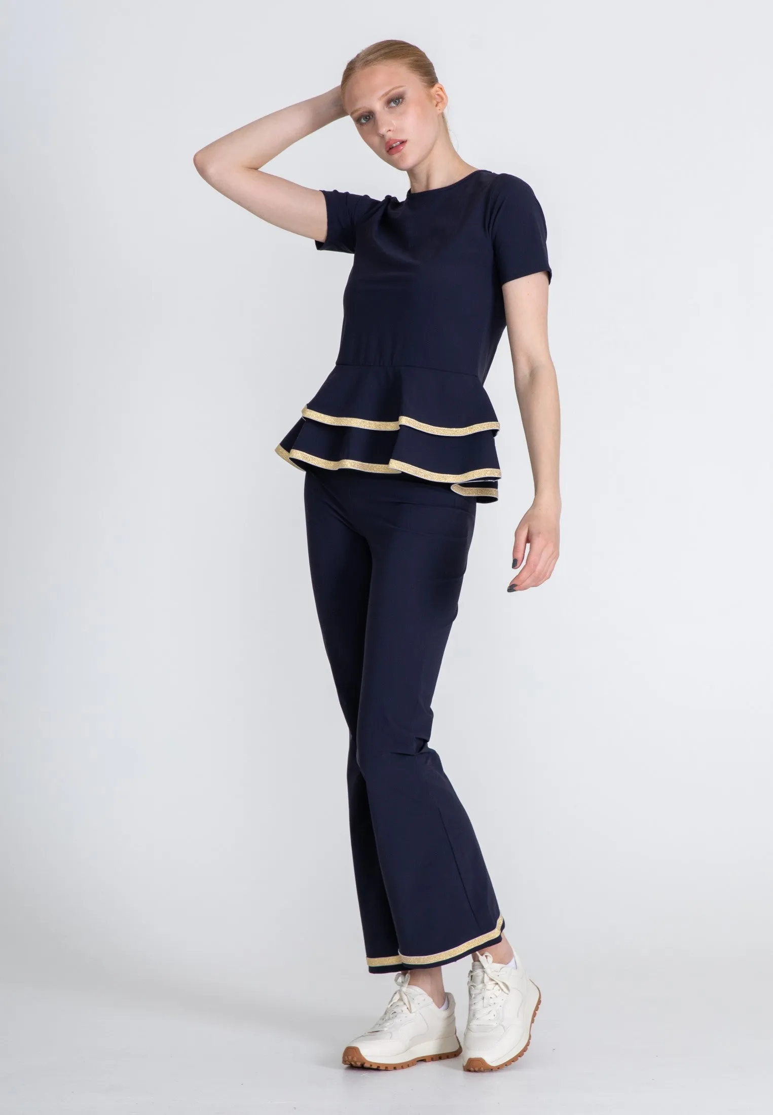 The Bootcut Sport Pants Gold - Blue Opaque