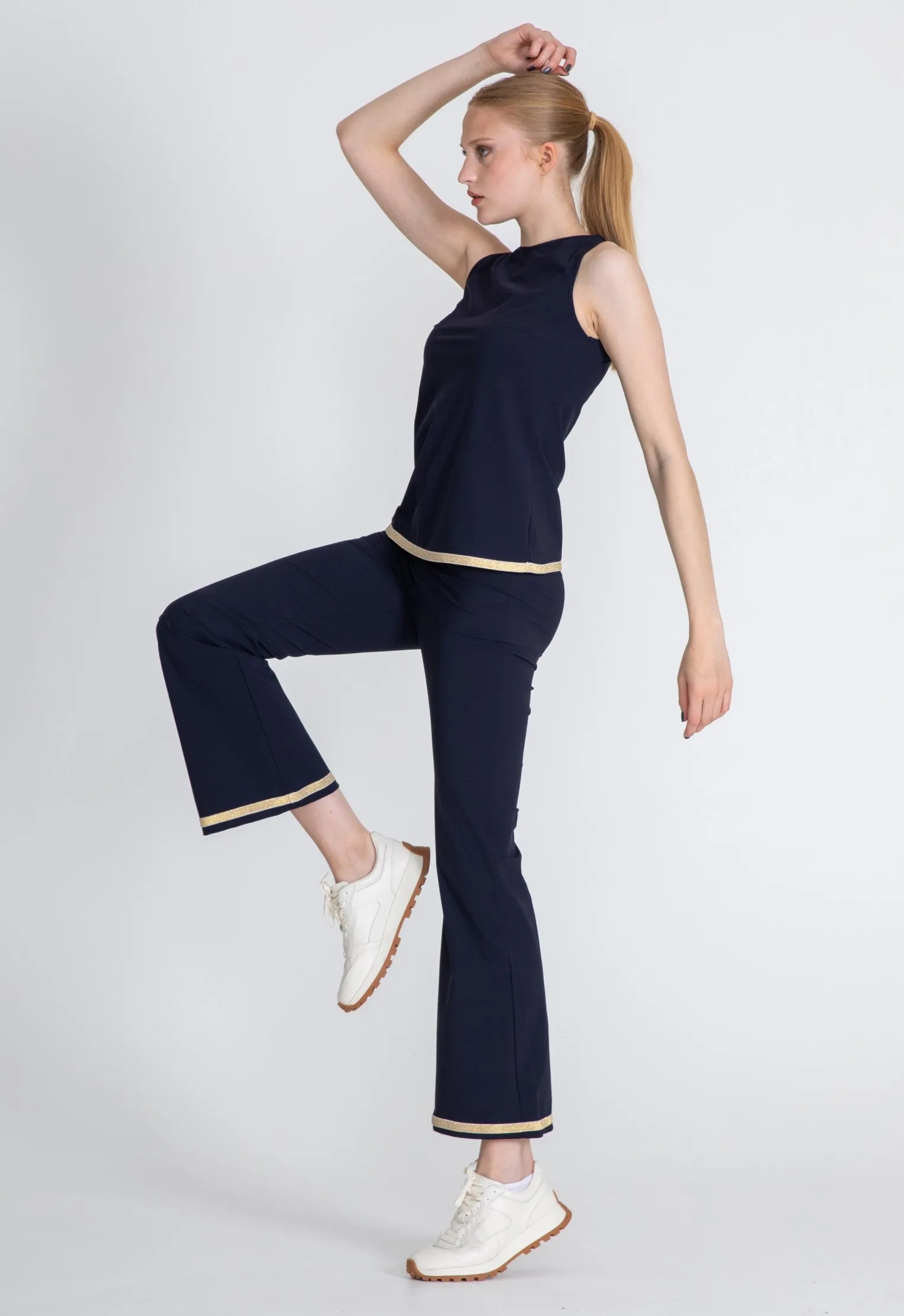 The Bootcut Sport Pants Gold - Blue Opaque