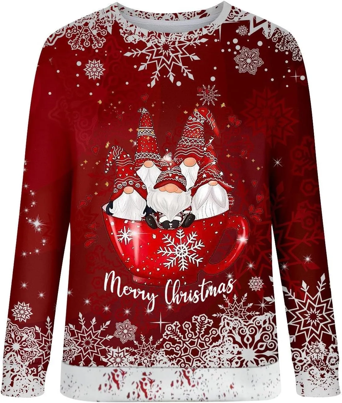 Ugly Christmas Sweater Women Christmas Tree Sweatshirts Long Sleeve Crew Neck Holiday Merry and Br