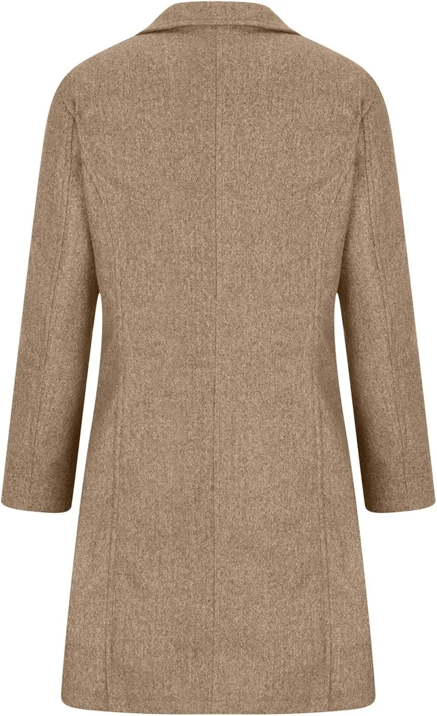 Winter Pea Coat for Women Dressy Single Breasted Long Trench Coat Casual Stand Collar Thicken Warm Overcoat