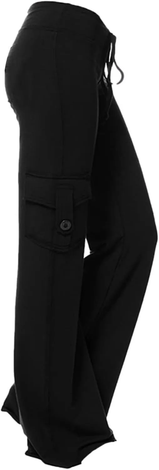 Women's Cargo Yoga Leggings High Waist Workout Butt Lifting Leggings Tummy Control Running Sports Pants with Pockets