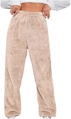 Womens Winter Cozy Lounge Pants Warm Soft Fleece Pajama Bottoms Sleepwear,Women's High Waist Fuzzy Fleece Lounge Long Pants Prime Big Deal Days,Amazon of Prime Big Deal Days