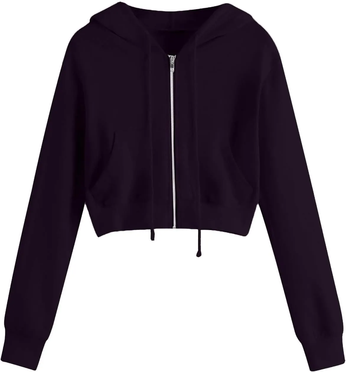 Womens Y2K Cropped Zip Up Hoodies Long Sleeve Lightweight Sweatshirts Jackets Trendy Tees Girl Clothes 2024
